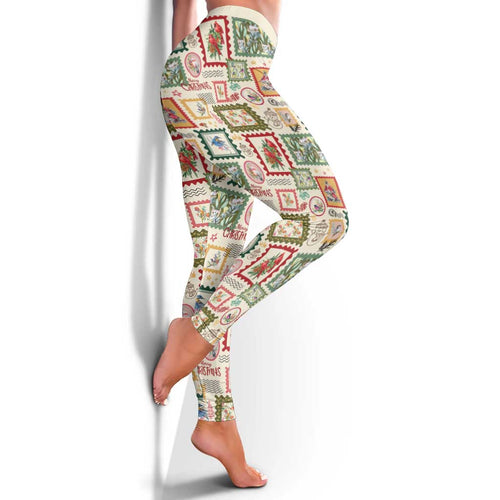 Aussie Birds Christmas La La Land Leggings Beige Vintage Stamp Edition - Aussie Hoodie