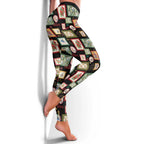 Aussie Birds Christmas La La Land Leggings Black Vintage Stamp Edition - Aussie Hoodie