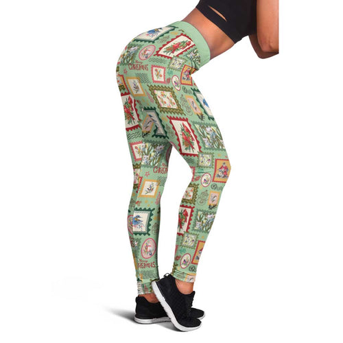 Aussie Birds Christmas La La Land Leggings Green Vintage Stamp Edition - Aussie Hoodie