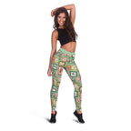 Aussie Birds Christmas La La Land Leggings Green Vintage Stamp Edition - Aussie Hoodie