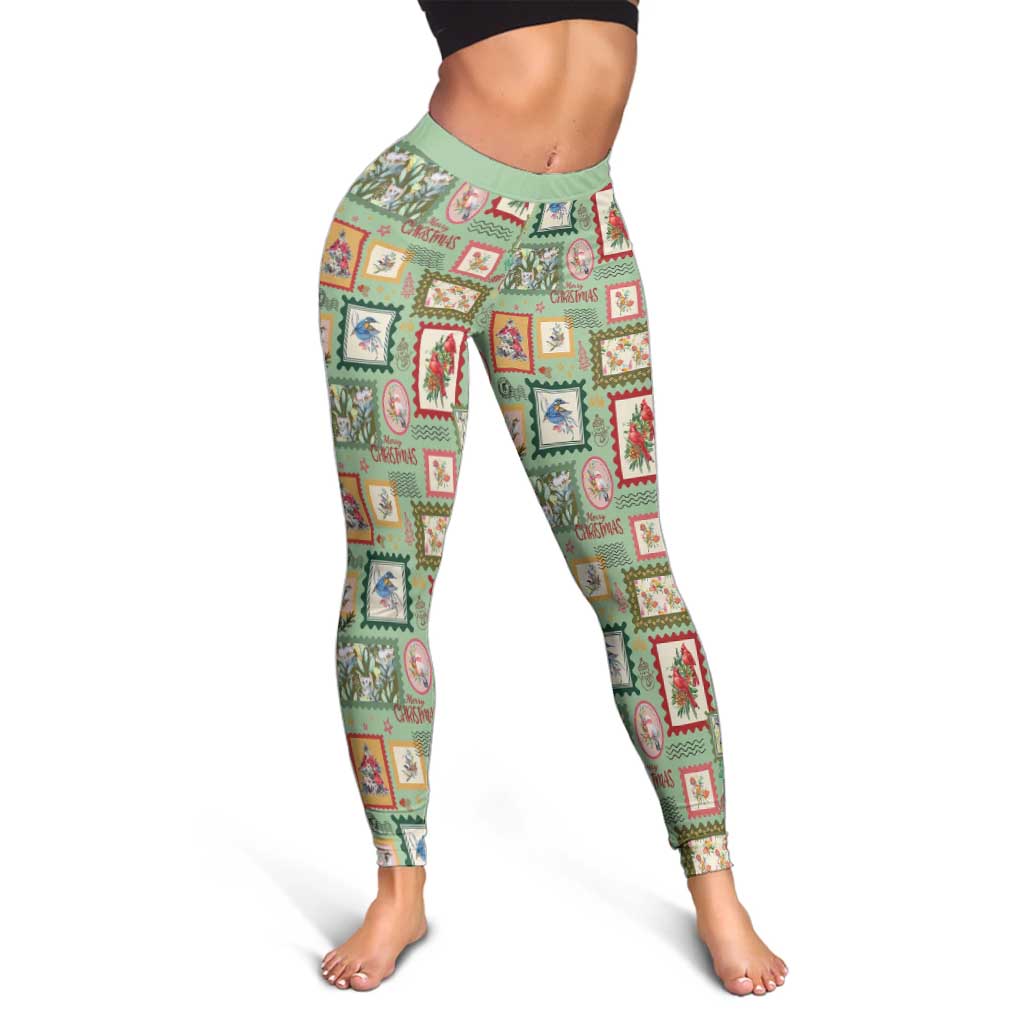 Aussie Birds Christmas La La Land Leggings Green Vintage Stamp Edition - Aussie Hoodie