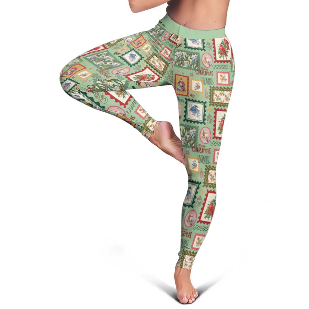 Aussie Birds Christmas La La Land Leggings Green Vintage Stamp Edition - Aussie Hoodie
