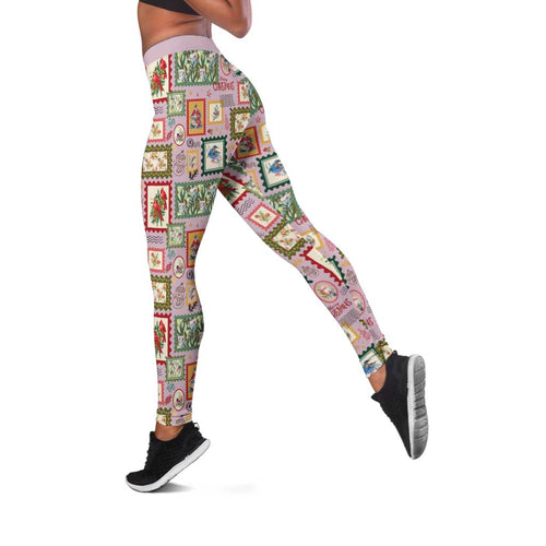 Aussie Birds Christmas La La Land Leggings Pink Vintage Stamp Edition - Aussie Hoodie