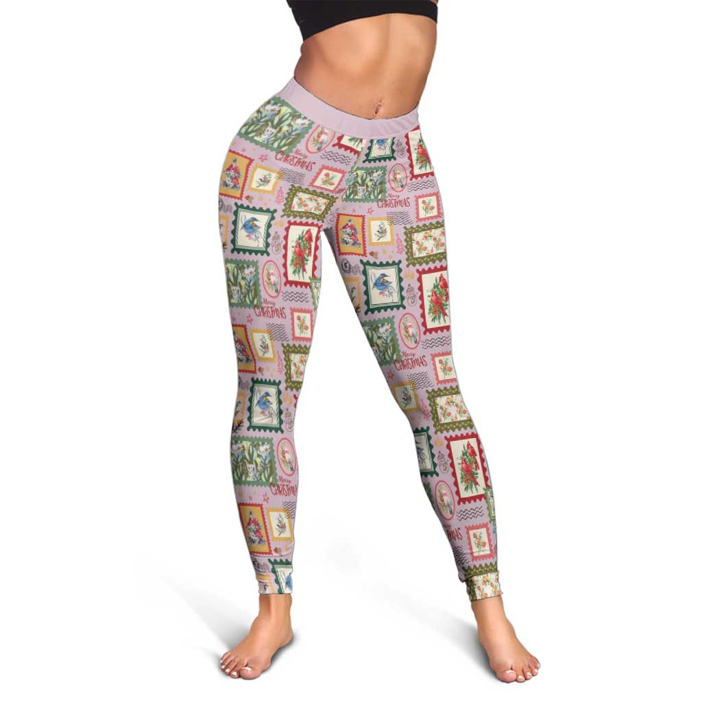 Aussie Birds Christmas La La Land Leggings Pink Vintage Stamp Edition - Aussie Hoodie