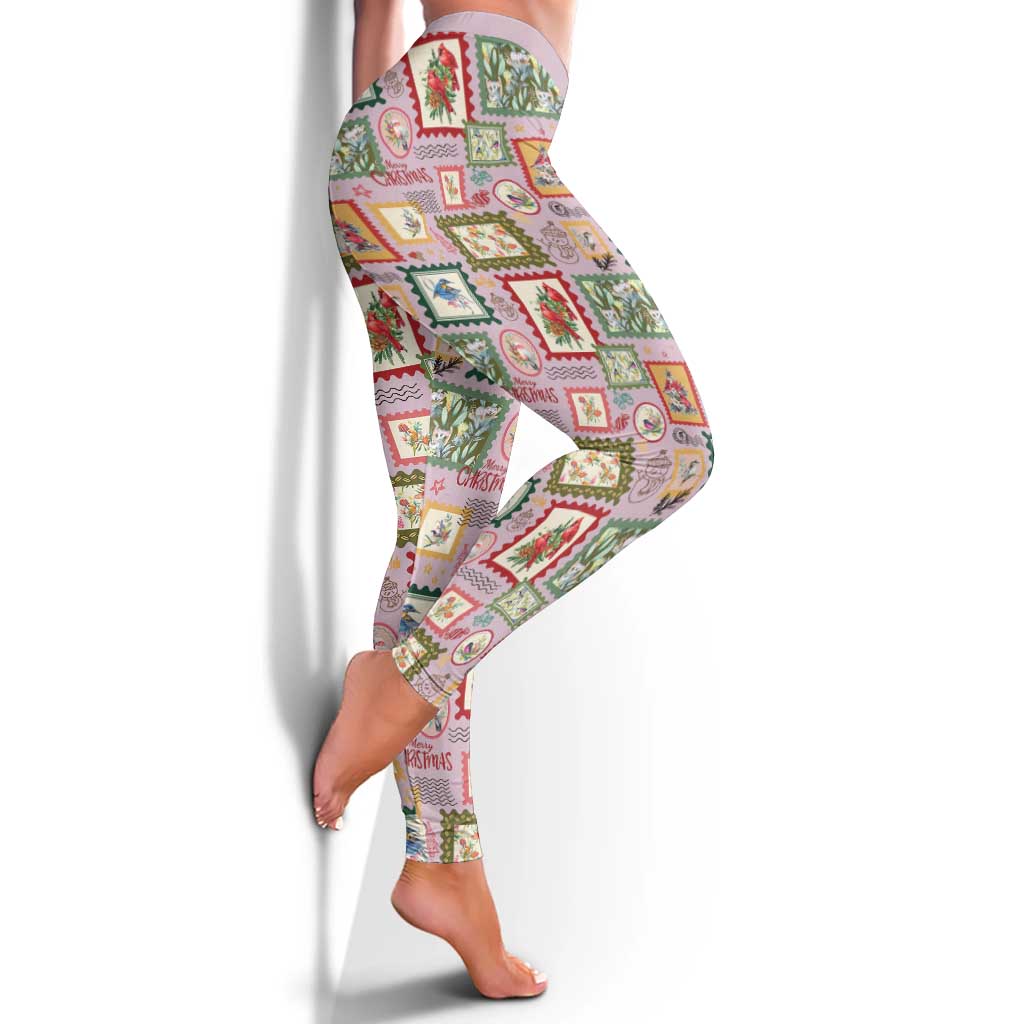 Aussie Birds Christmas La La Land Leggings Pink Vintage Stamp Edition - Aussie Hoodie