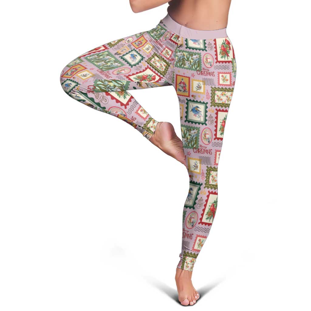 Aussie Birds Christmas La La Land Leggings Pink Vintage Stamp Edition - Aussie Hoodie