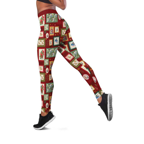 Aussie Birds Christmas La La Land Leggings Red Vintage Stamp Edition - Aussie Hoodie