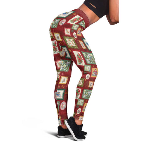 Aussie Birds Christmas La La Land Leggings Red Vintage Stamp Edition - Aussie Hoodie