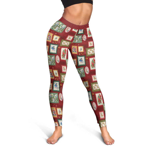 Aussie Birds Christmas La La Land Leggings Red Vintage Stamp Edition - Aussie Hoodie