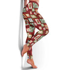 Aussie Birds Christmas La La Land Leggings Red Vintage Stamp Edition - Aussie Hoodie