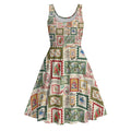 Aussie Birds Christmas La La Land Midi Dress Beige Vintage Stamp Edition - Aussie Hoodie