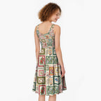 Aussie Birds Christmas La La Land Midi Dress Beige Vintage Stamp Edition - Aussie Hoodie