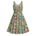 Aussie Birds Christmas La La Land Midi Dress Green Vintage Stamp Edition - Aussie Hoodie