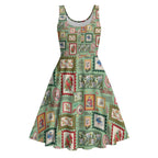 Aussie Birds Christmas La La Land Midi Dress Green Vintage Stamp Edition - Aussie Hoodie
