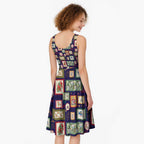 Aussie Birds Christmas La La Land Midi Dress Navy Blue Vintage Stamp Edition - Aussie Hoodie