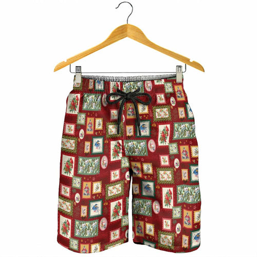 Aussie Birds Christmas La La Land Shorts for Men Red Vintage Stamp Edition - Aussie Hoodie