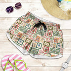 Aussie Birds Christmas La La Land Shorts for Women Beige Vintage Stamp Edition - Aussie Hoodie