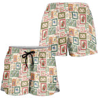Aussie Birds Christmas La La Land Shorts for Women Beige Vintage Stamp Edition - Aussie Hoodie