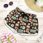 Aussie Birds Christmas La La Land Shorts for Women Black Vintage Stamp Edition - Aussie Hoodie