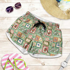 Aussie Birds Christmas La La Land Shorts for Women Green Vintage Stamp Edition - Aussie Hoodie