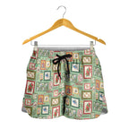 Aussie Birds Christmas La La Land Shorts for Women Green Vintage Stamp Edition - Aussie Hoodie