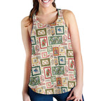 Aussie Birds Christmas La La Land Women Racerback Tank Beige Vintage Stamp Edition - Aussie Hoodie