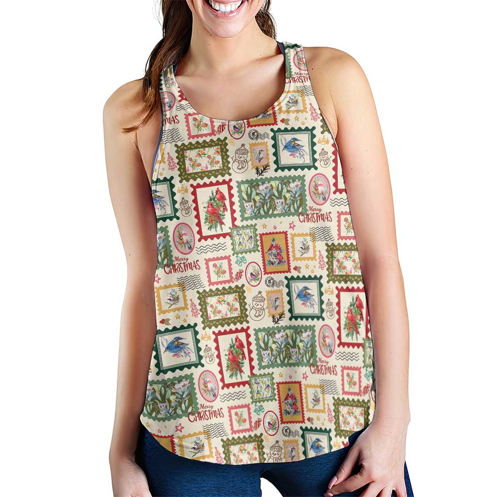 Aussie Birds Christmas La La Land Women Racerback Tank Beige Vintage Stamp Edition - Aussie Hoodie
