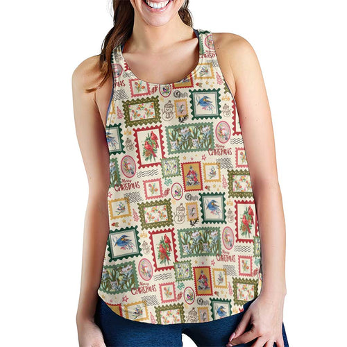 Aussie Birds Christmas La La Land Women Racerback Tank Beige Vintage Stamp Edition - Aussie Hoodie