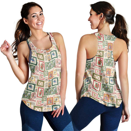 Aussie Birds Christmas La La Land Women Racerback Tank Beige Vintage Stamp Edition - Aussie Hoodie