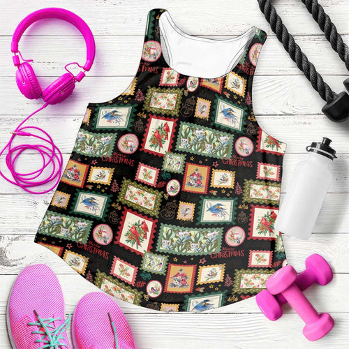 Aussie Birds Christmas La La Land Women Racerback Tank Black Vintage Stamp Edition - Aussie Hoodie
