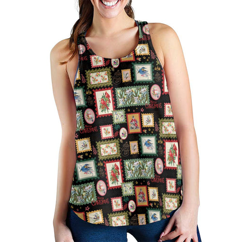 Aussie Birds Christmas La La Land Women Racerback Tank Black Vintage Stamp Edition - Aussie Hoodie