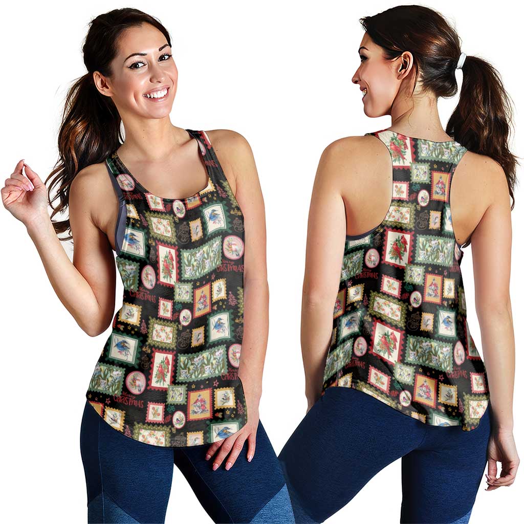 Aussie Birds Christmas La La Land Women Racerback Tank Black Vintage Stamp Edition - Aussie Hoodie