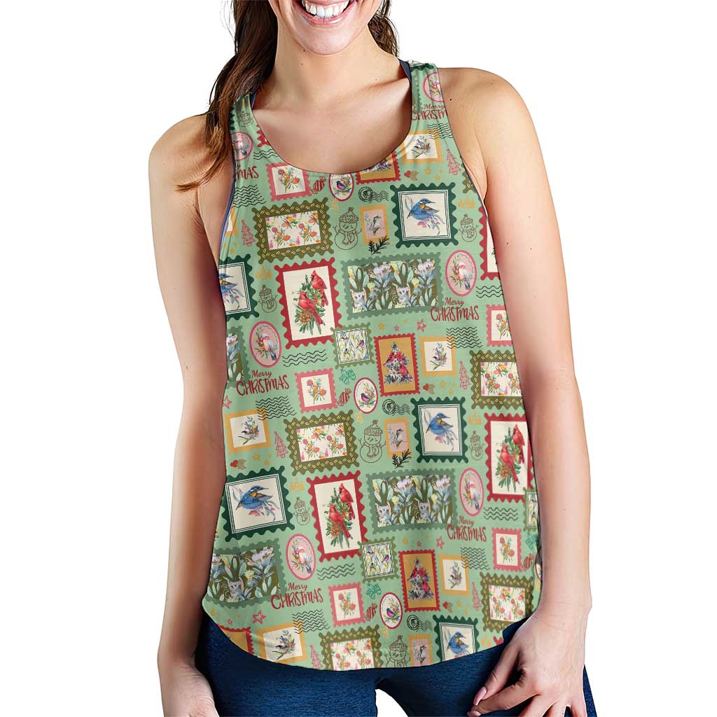 Aussie Birds Christmas La La Land Women Racerback Tank Green Vintage Stamp Edition - Aussie Hoodie