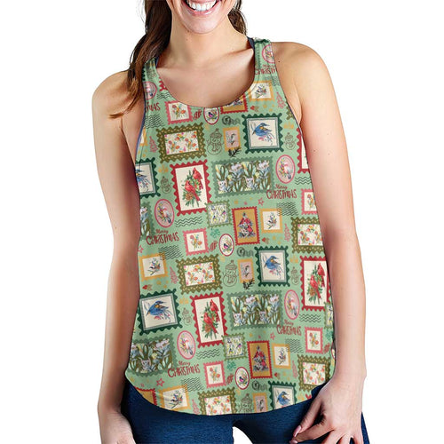 Aussie Birds Christmas La La Land Women Racerback Tank Green Vintage Stamp Edition - Aussie Hoodie
