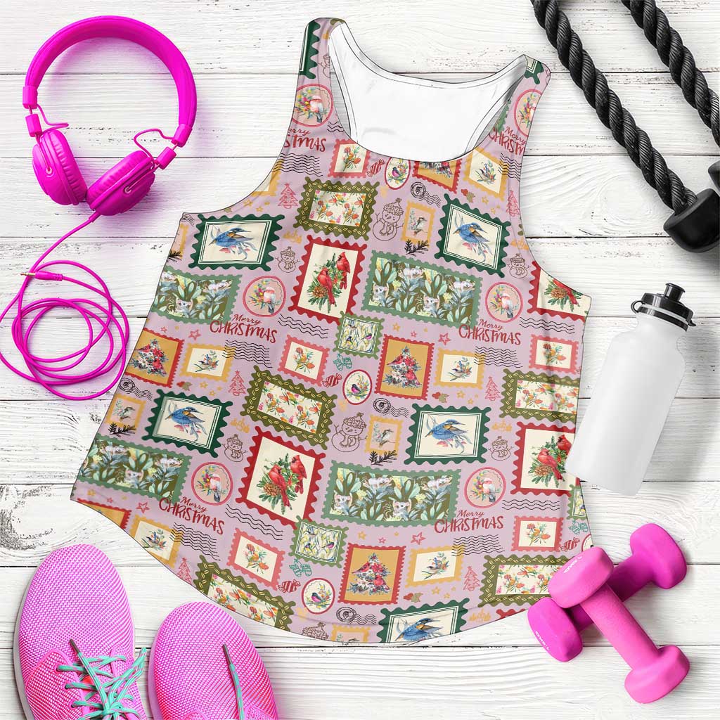 Aussie Birds Christmas La La Land Women Racerback Tank Pink Vintage Stamp Edition - Aussie Hoodie