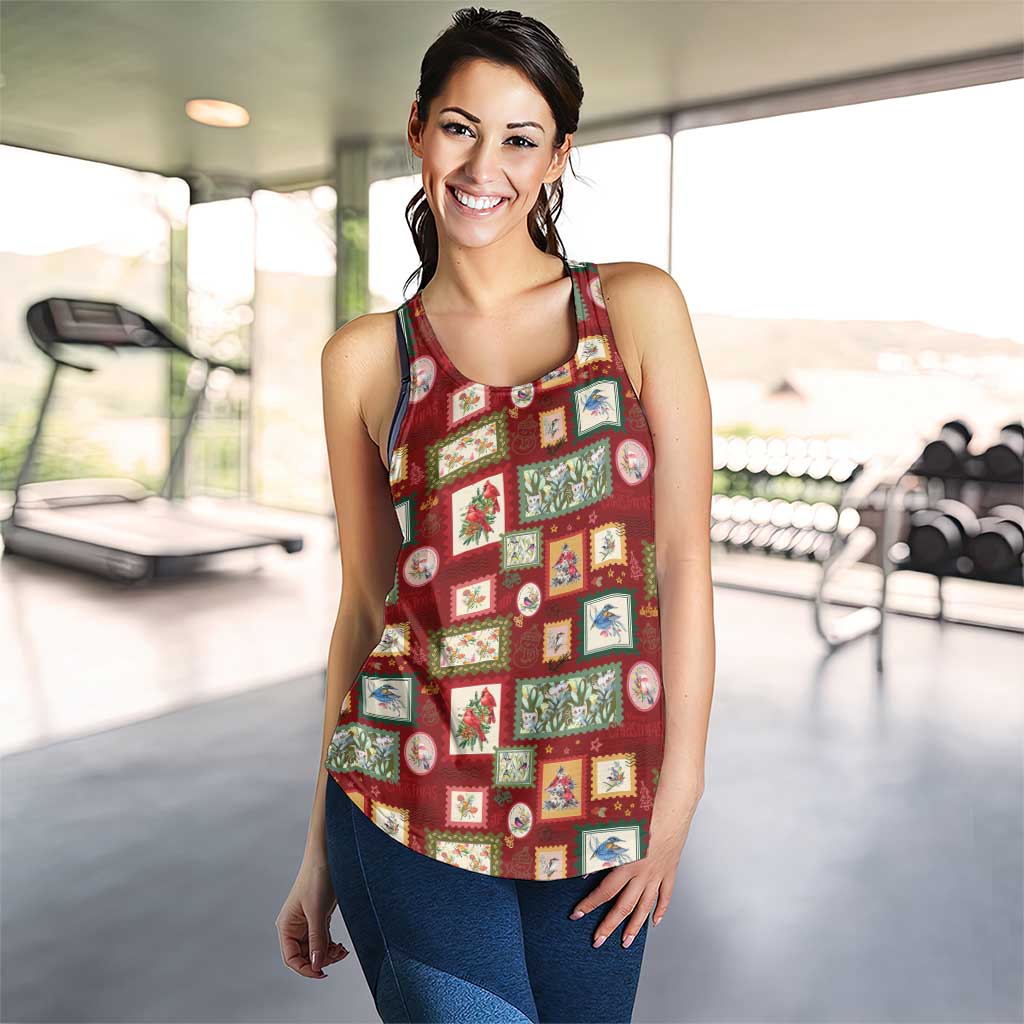 Aussie Birds Christmas La La Land Women Racerback Tank Red Vintage Stamp Edition - Aussie Hoodie