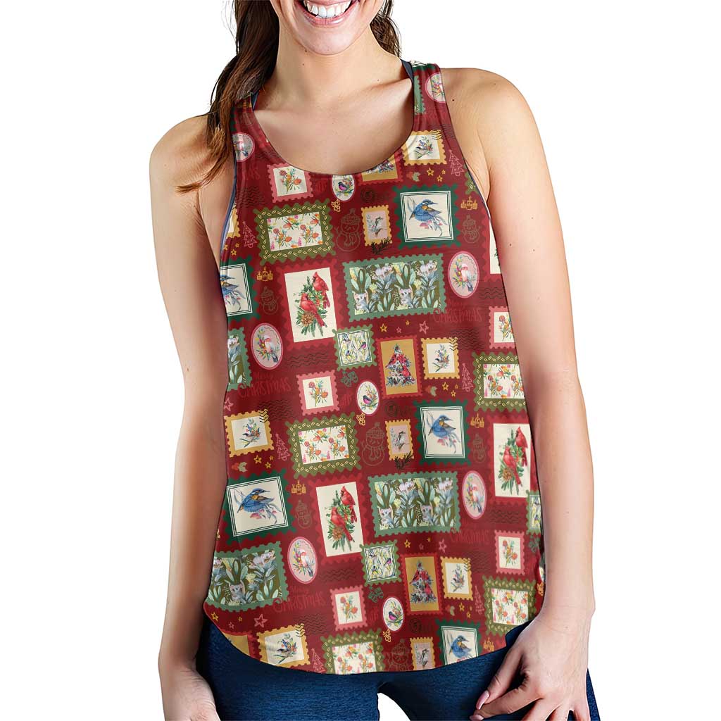 Aussie Birds Christmas La La Land Women Racerback Tank Red Vintage Stamp Edition - Aussie Hoodie