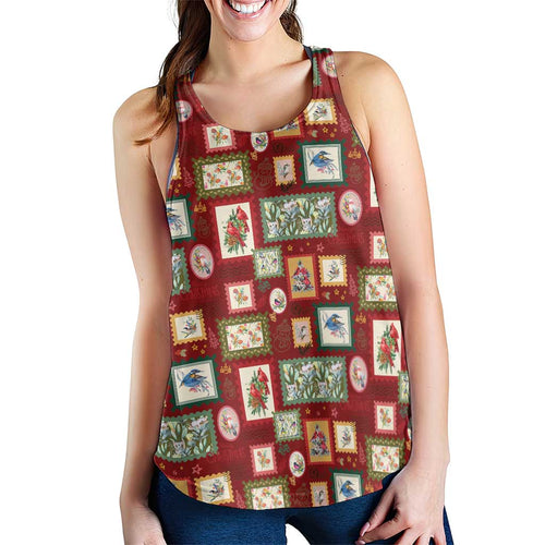 Aussie Birds Christmas La La Land Women Racerback Tank Red Vintage Stamp Edition - Aussie Hoodie