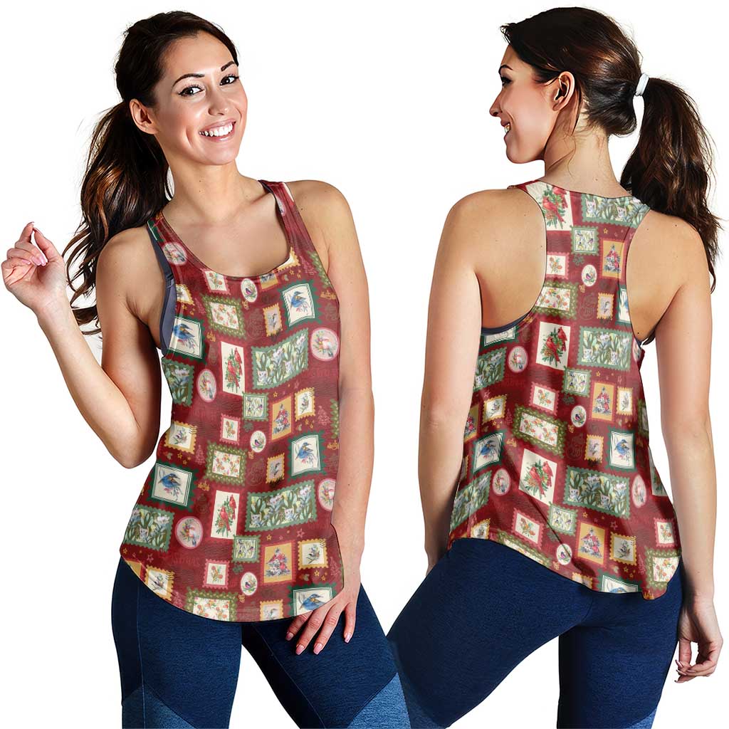Aussie Birds Christmas La La Land Women Racerback Tank Red Vintage Stamp Edition - Aussie Hoodie