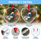Aussie Fairy-wren Christmas Glass Ornament Festive Knitted Pattern Inspired