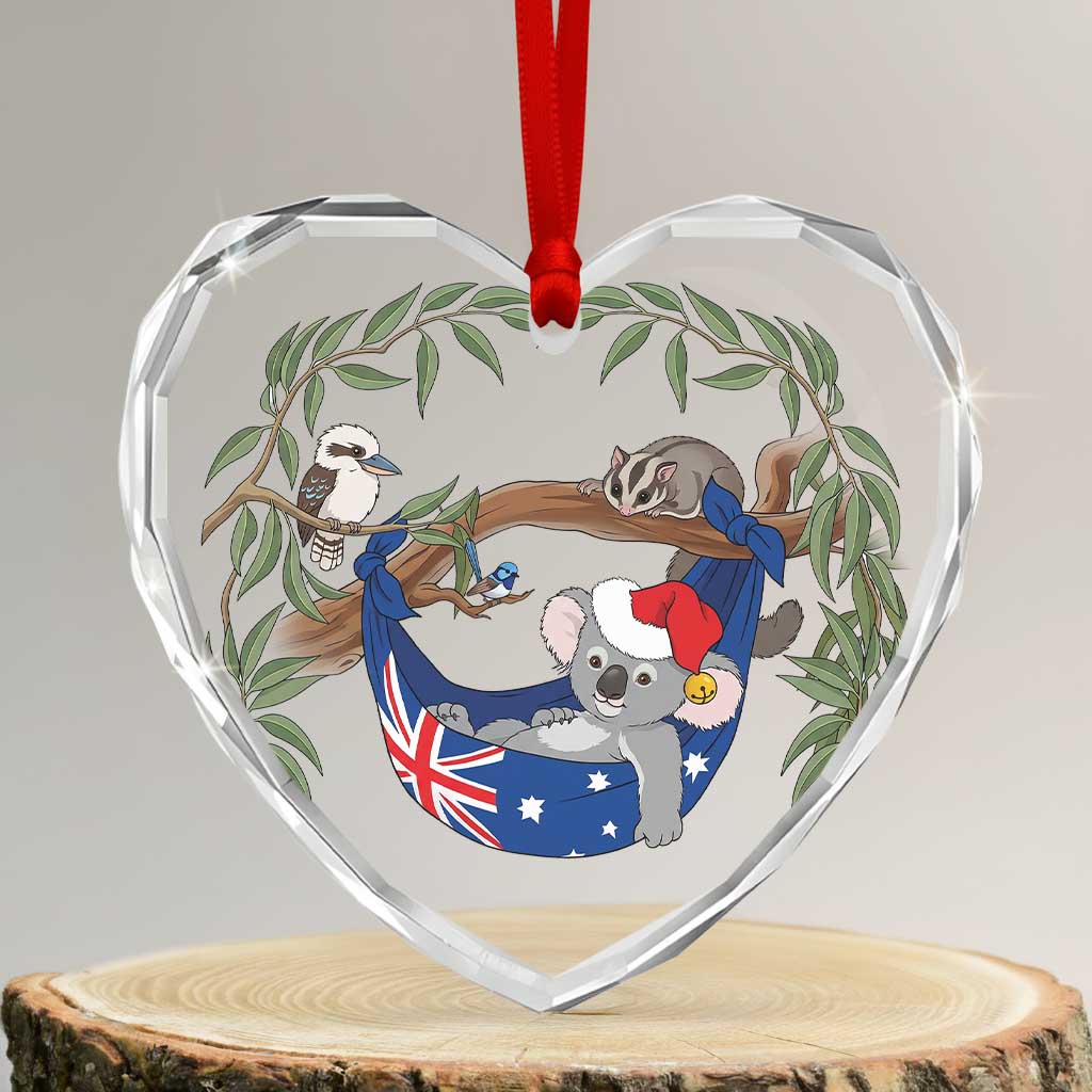 Aussie Festive Koala Christmas Glass Ornament Koala-ty Time Flag Hammock