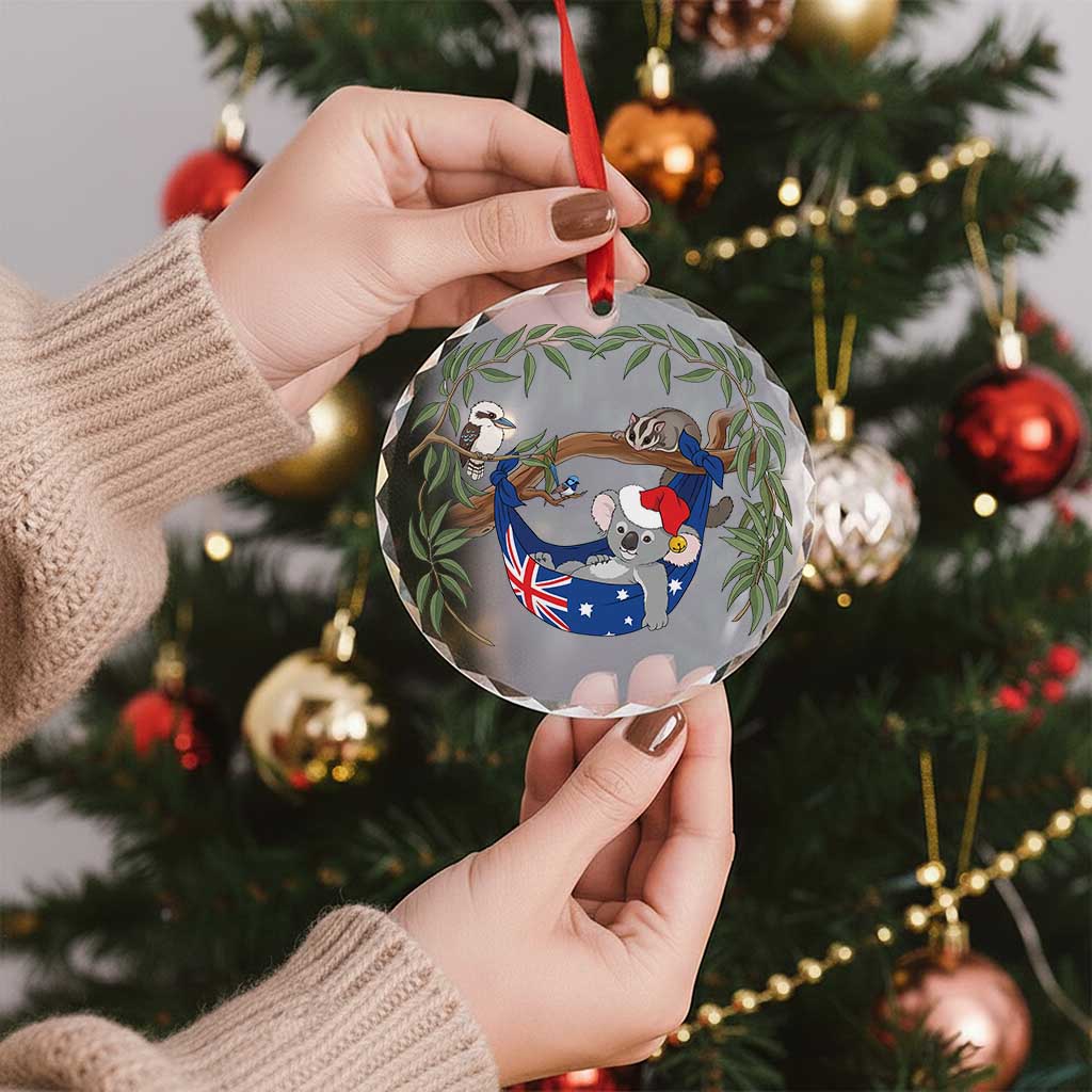 Aussie Festive Koala Christmas Glass Ornament Koala-ty Time Flag Hammock