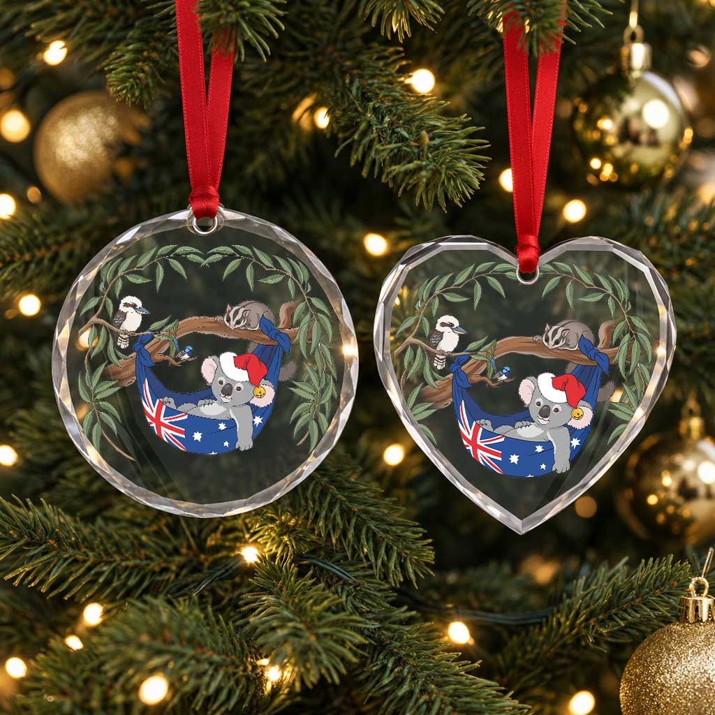Aussie Festive Koala Christmas Glass Ornament Koala-ty Time Flag Hammock