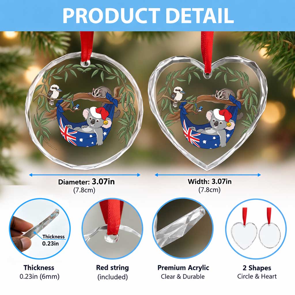 Aussie Festive Koala Christmas Glass Ornament Koala-ty Time Flag Hammock