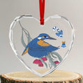 Aussie Kingfisher Bird Christmas Glass Ornament Festive Knitted Pattern Inspired