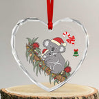 Aussie Koala Mama Christmas Glass Ornament Festive Knitted Pattern Inspired