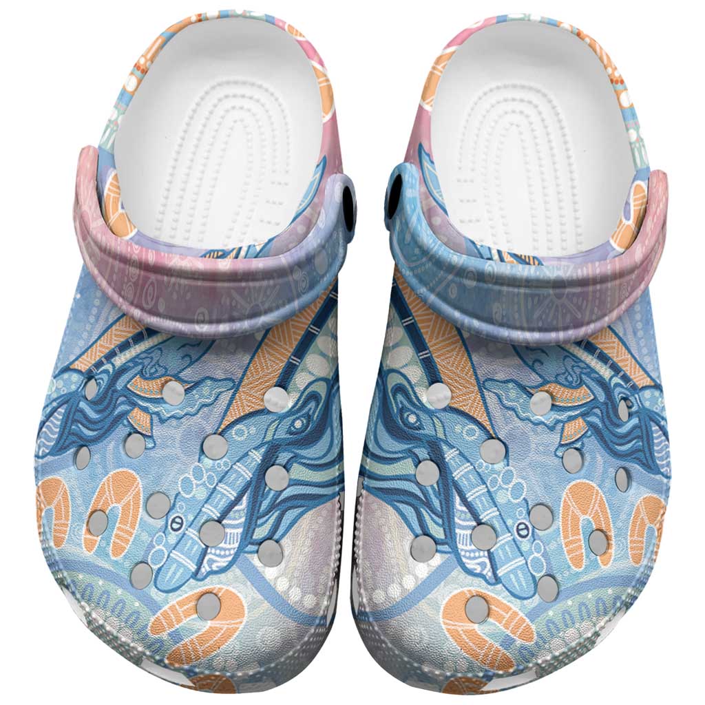 Aussie NAIDOC Week Pastel Clogs Shoes Dreaming Whales
