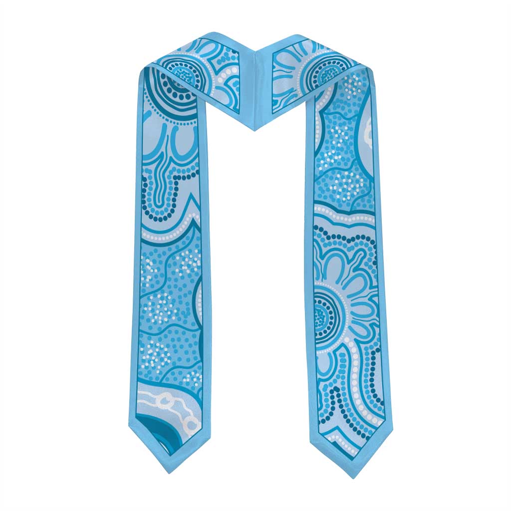 Aussie Nurse RN 2026 Personalised Graduation Stole Blue Aboriginal Art Pattern Cultural Pride
