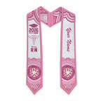 Aussie Nurse RN 2026 Personalised Graduation Stole Pink Aboriginal Art Pattern Cultural Pride