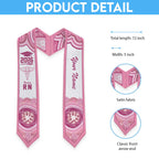 Aussie Nurse RN 2026 Personalised Graduation Stole Pink Aboriginal Art Pattern Cultural Pride